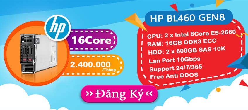 KHUYẾN MÃI HP BL460 GEN8 16 CORE MỚI NHẤT