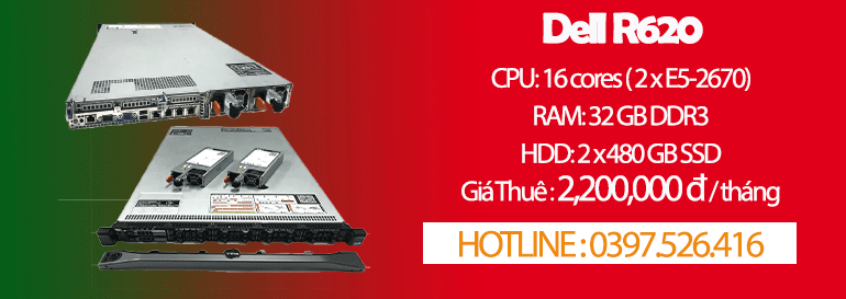 Thuê Máy Chủ Giá Rẻ Dell R620-16cores – HOTLINE 0397 526 416
