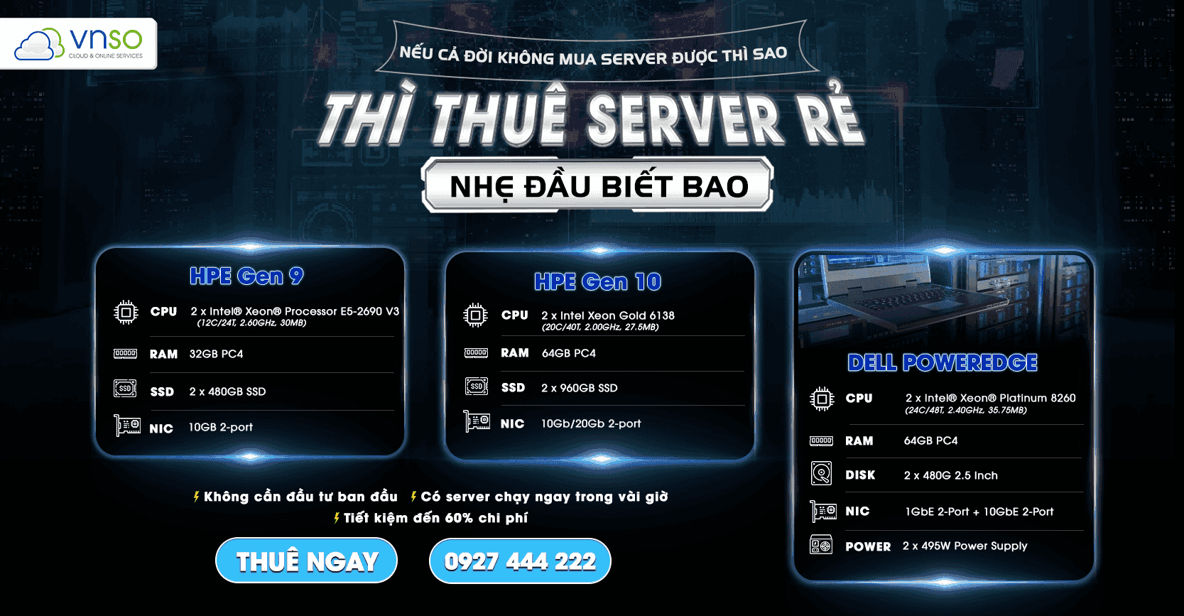 DEAL LỚN THÁNG 4: THUÊ COMBO 3 SERVER x 1.9TR/THÁNG – CẤU HÌNH KHỦNG