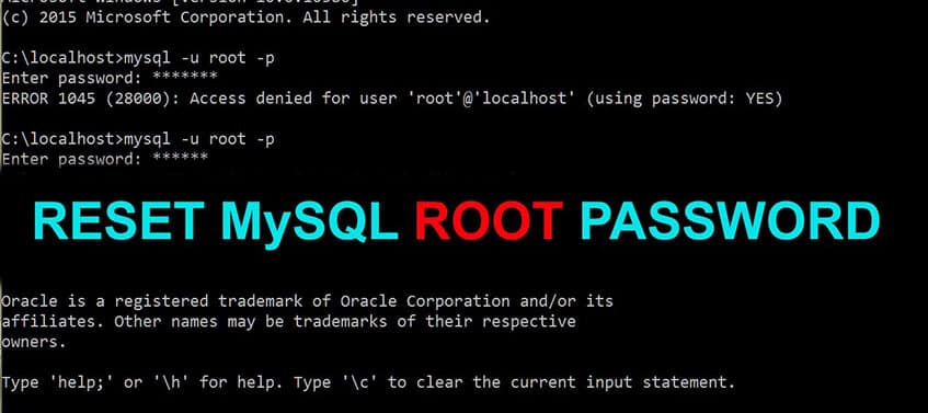 Reset MySQL root password