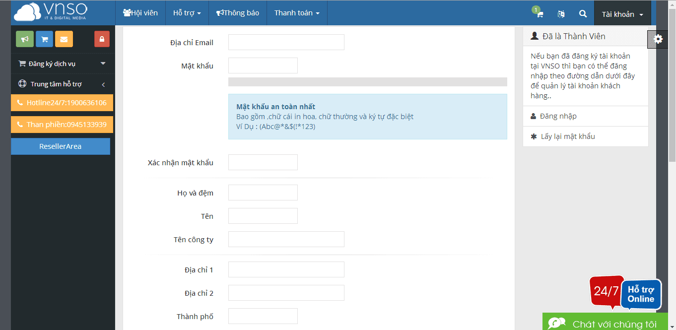 Hướng dẫn đăng ký và mua sản phẩm trên trang id.demo.vnso.vn