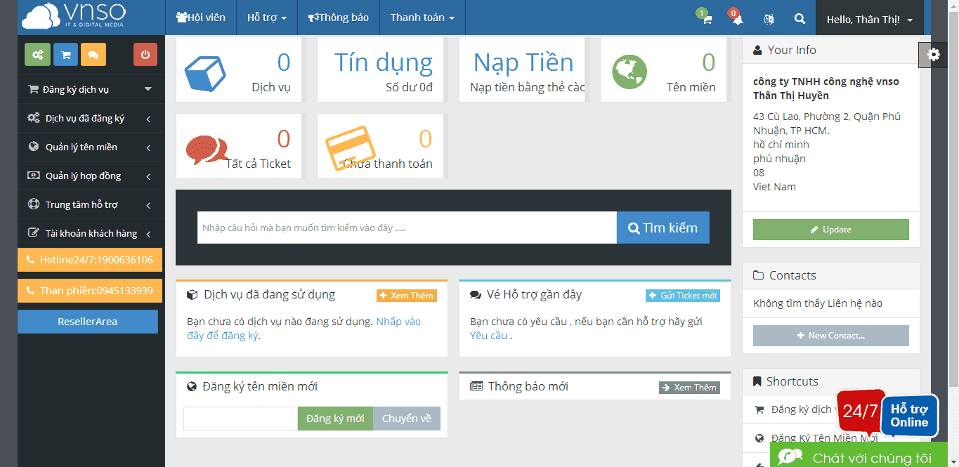 Hướng dẫn đăng ký và mua sản phẩm trên trang id.demo.vnso.vn