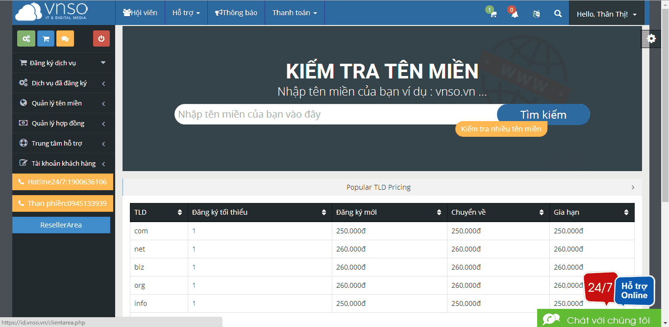 Hướng dẫn đăng ký và mua sản phẩm trên trang id.demo.vnso.vn
