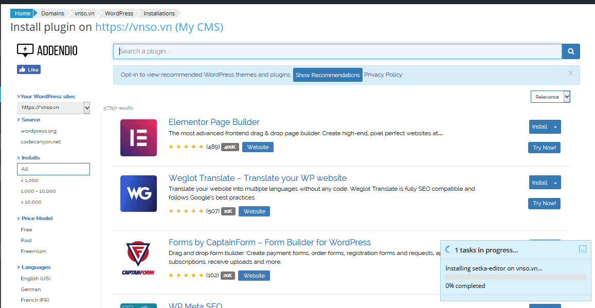 Giới thiệu Plesk WordPress Server