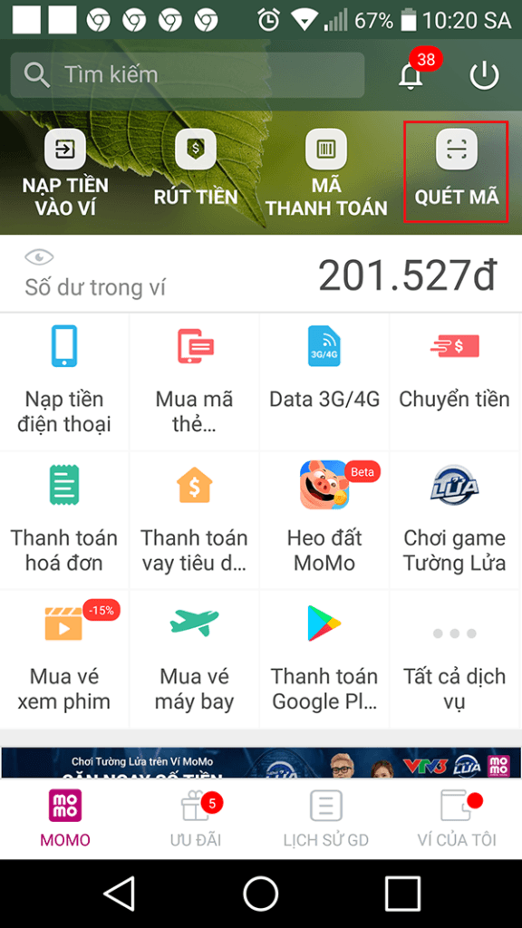 Hướng dẫn thanh toán momo